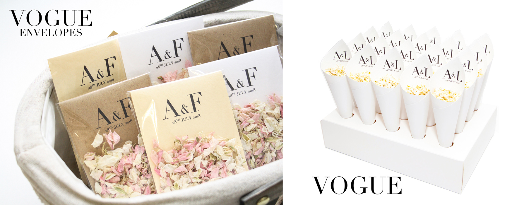 Modern Wedding Stationary Ideas Confetti Cones And Envelopes